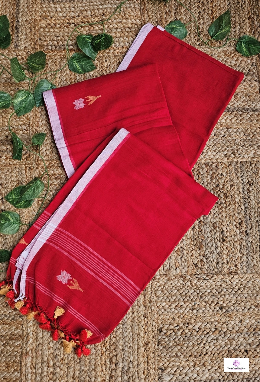 LOVE - BENGAL HANDLOOM MULCOTTON JAMDANI SAREE