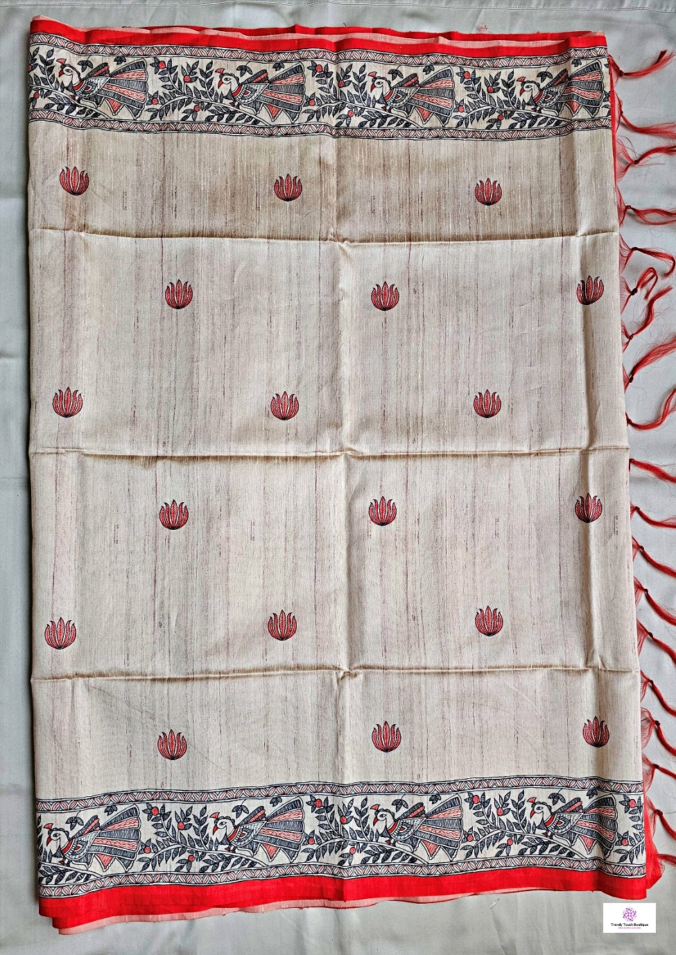 Peacock - Semi Ghicha Silk Saree