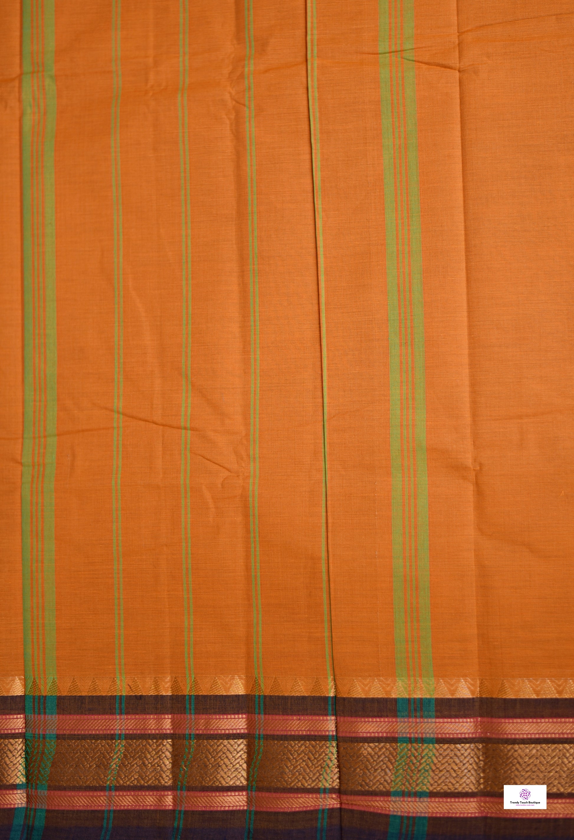 chettinad cotton sarees regular wear orange and brown
