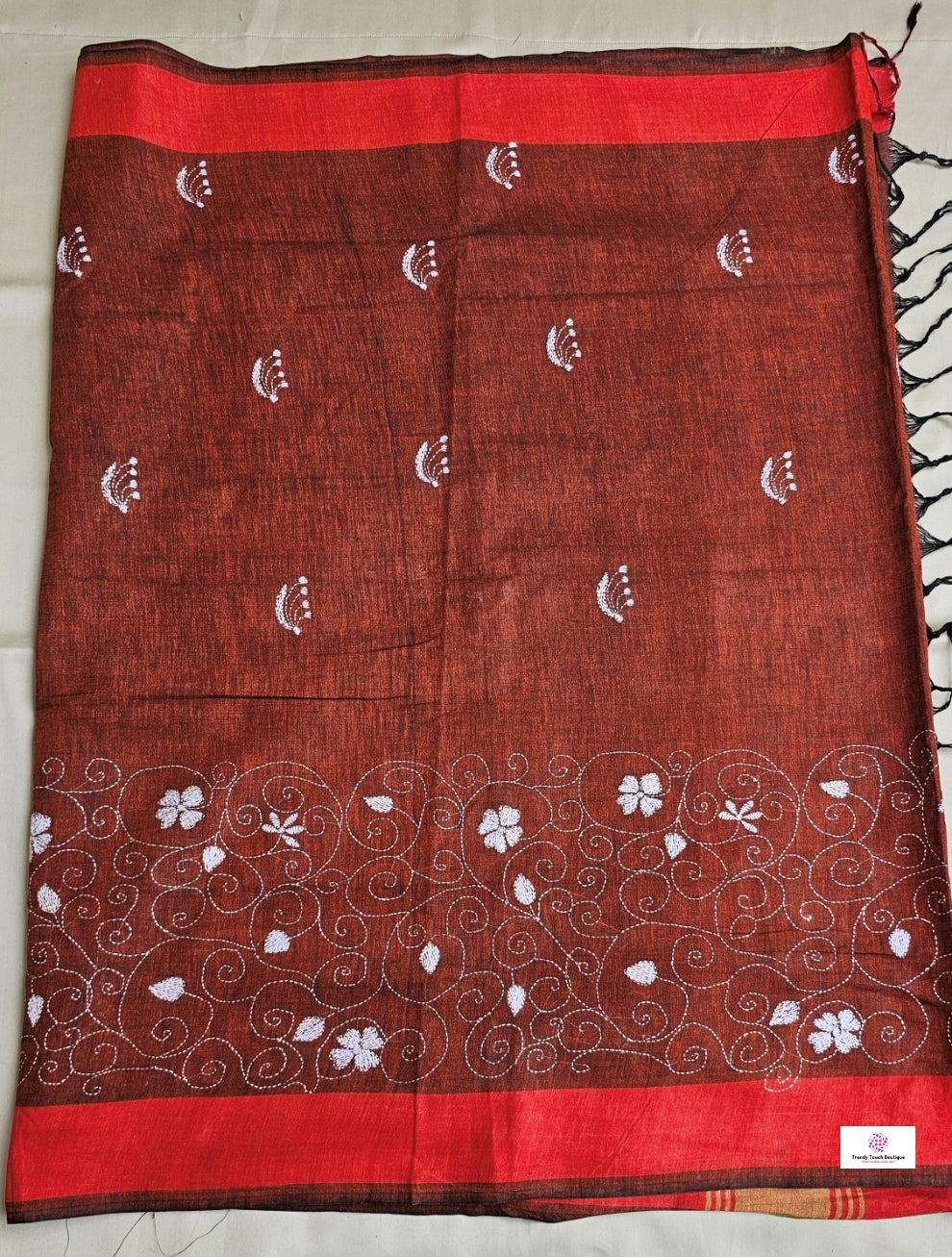MITTI KA RANG - KANTHA STITCH - COTTON HANDLOOM SAREE