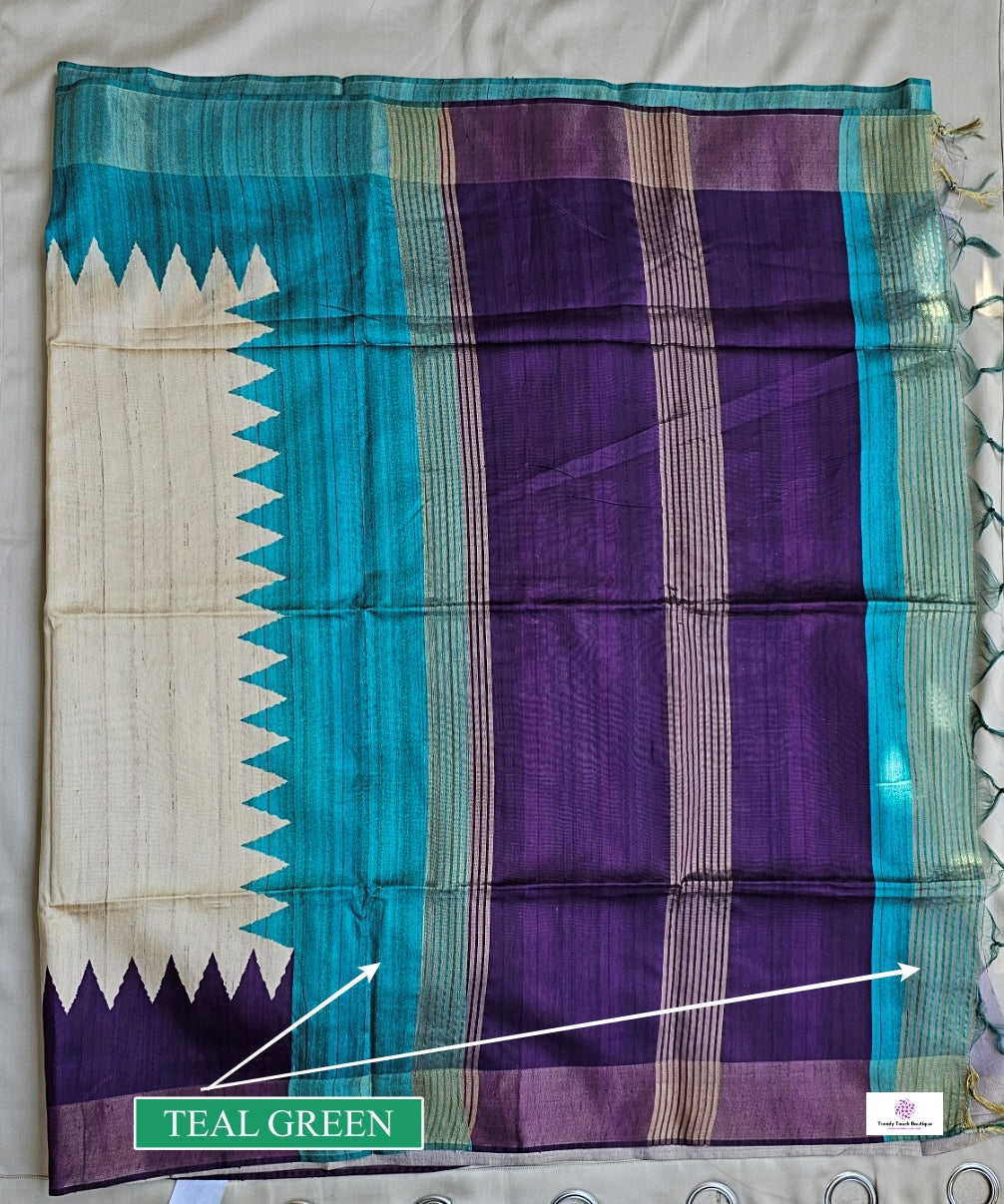 Trina - Ganga-Jamuna Border - Semi Ghicha Silk Saree