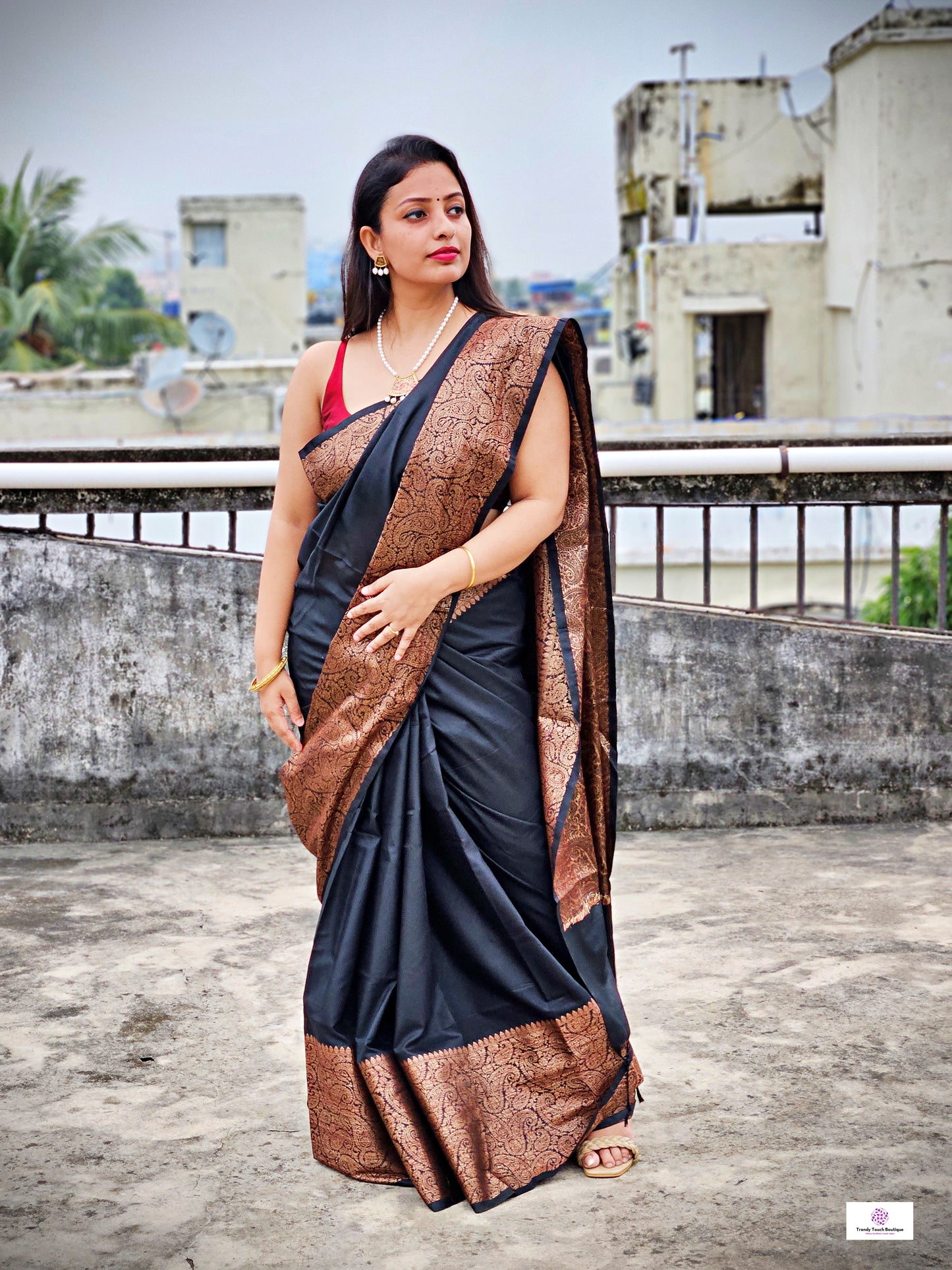 Rajani – Copper Zari Weave - Katan Silk Saree