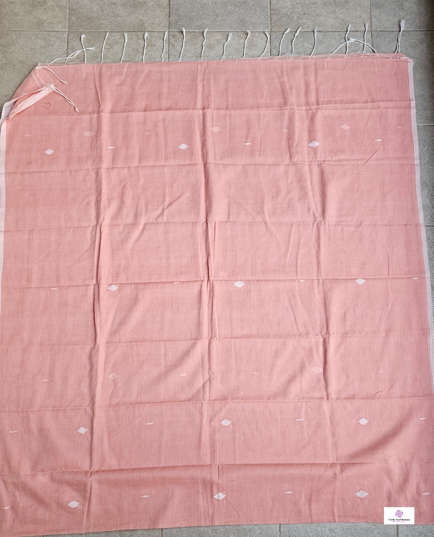 PALE PEACH - BENGAL MULCOTTON JAMDANI HANDLOOM SAREE