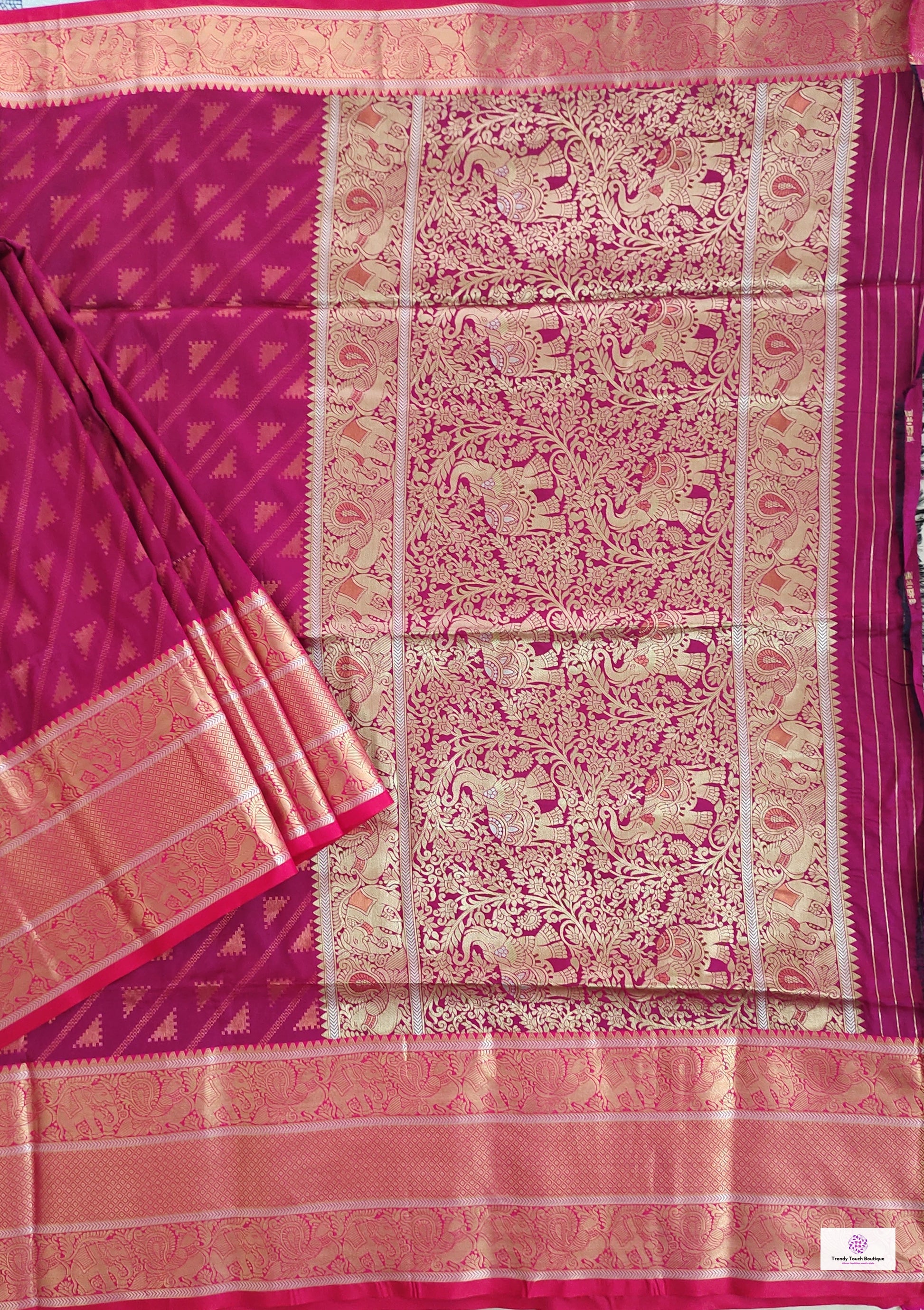 Kanjivaram styled pink copper zari work party wear special occasion saree for wedding function or bridal gift