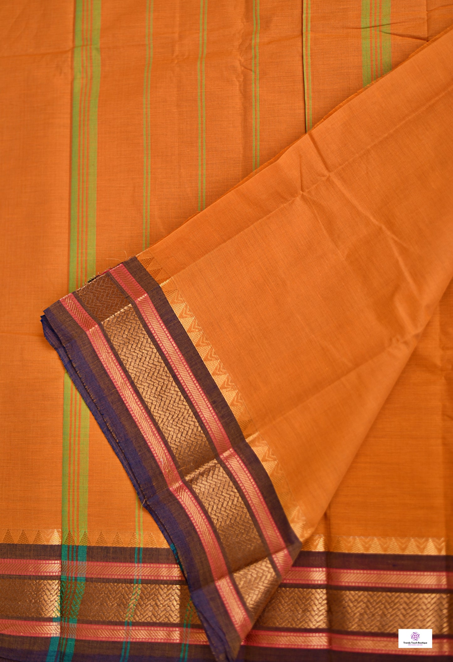 chettinad cotton sarees regular wear orange and brown