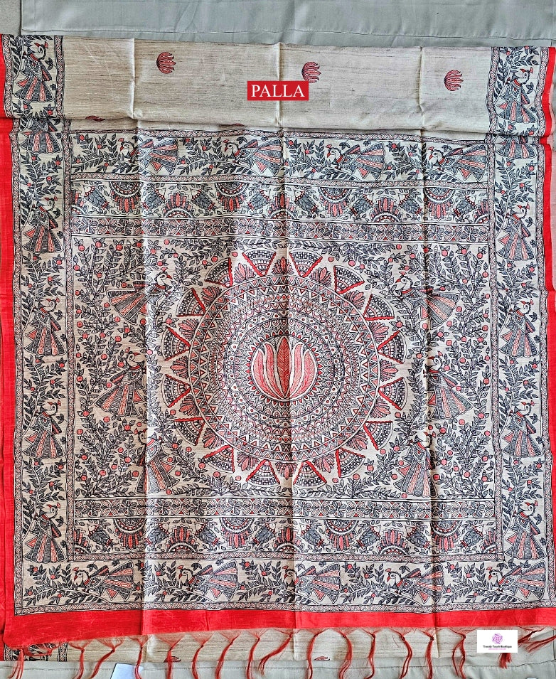 Peacock - Semi Ghicha Silk Saree