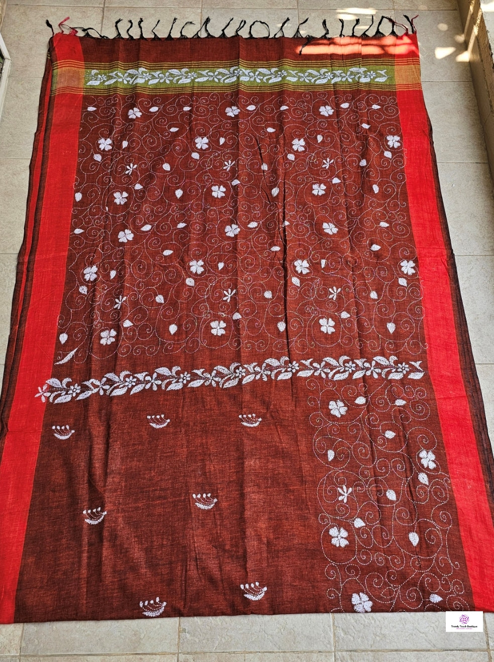 MITTI KA RANG - KANTHA STITCH - COTTON HANDLOOM SAREE