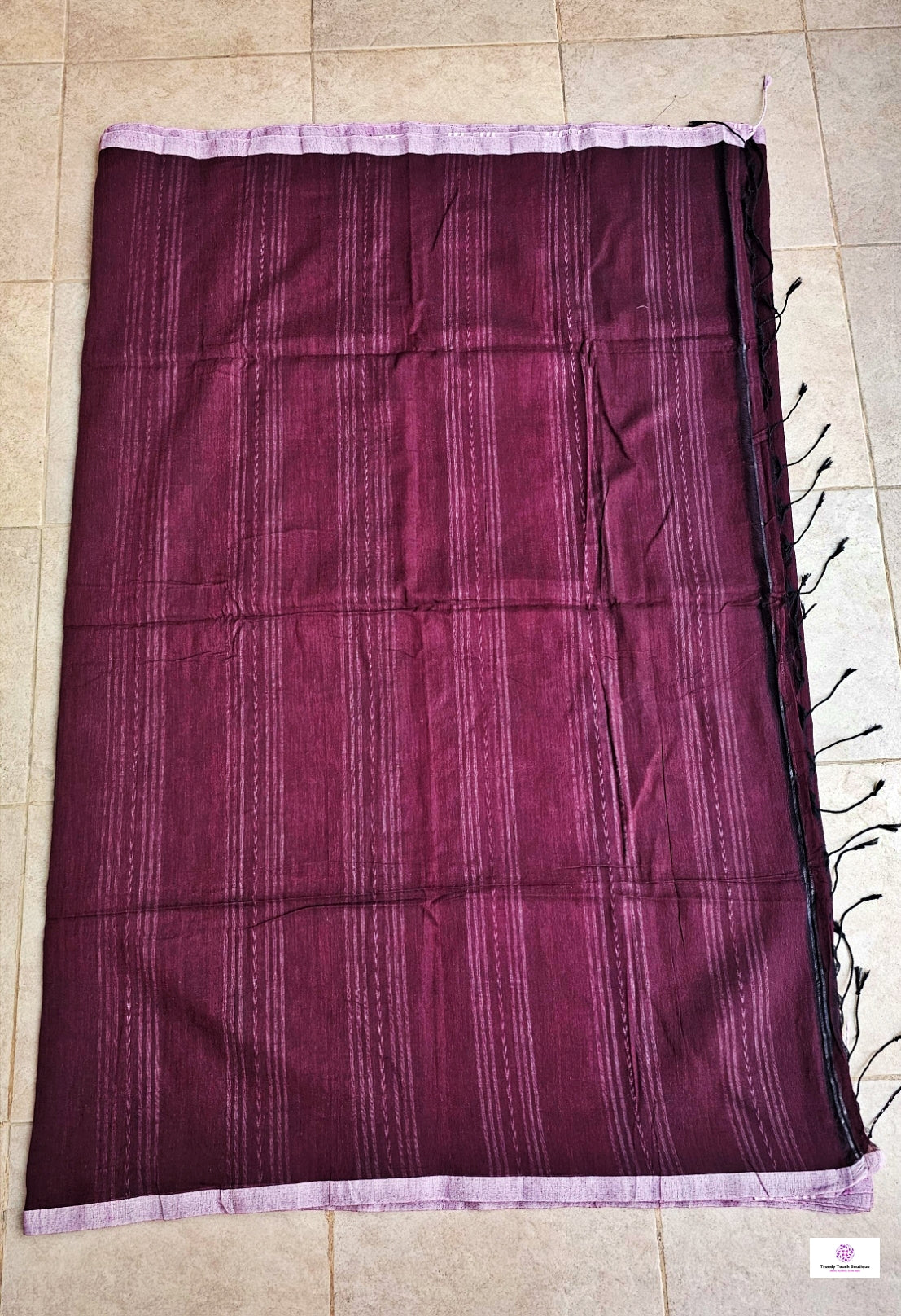 BURGUNDY - BENGAL COTTON HANDLOOM SAREE
