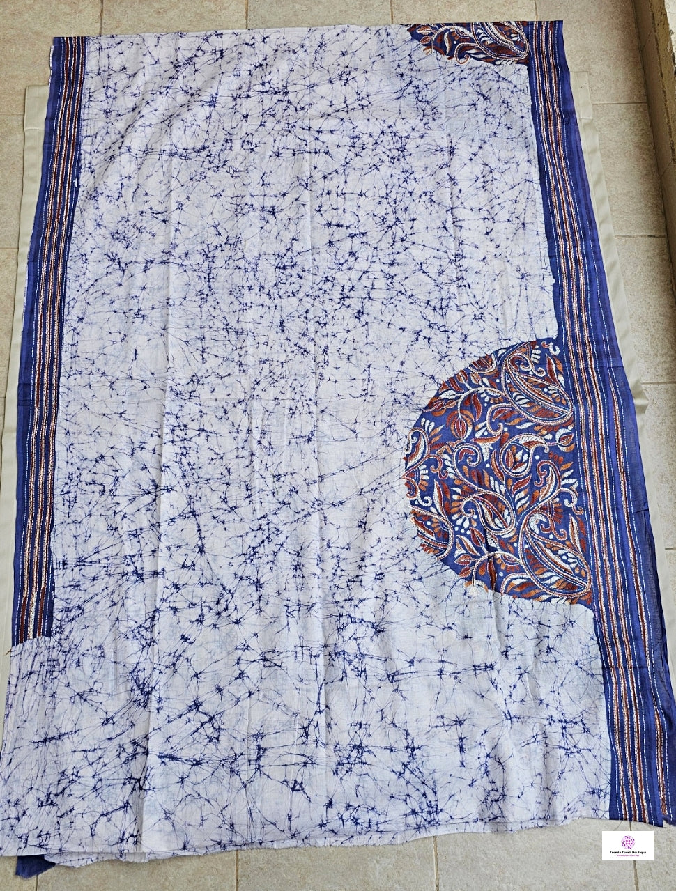 ANTARA - KANTHA STITCH BATIK COTTON SAREE
