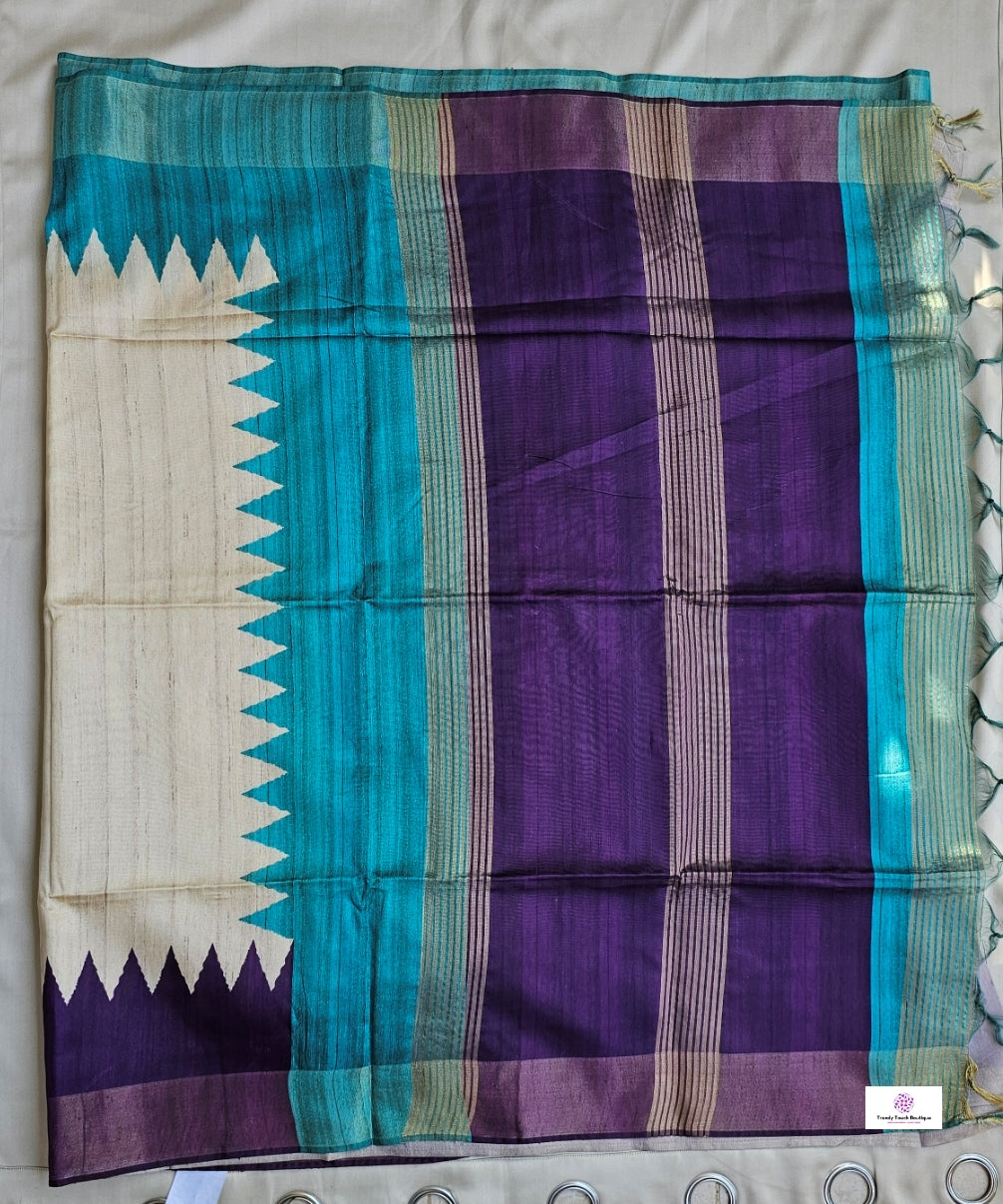 Trina - Ganga-Jamuna Border - Semi Ghicha Silk Saree