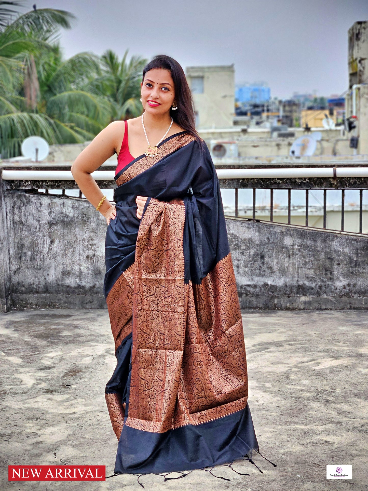 Rajani – Copper Zari Weave - Katan Silk Saree