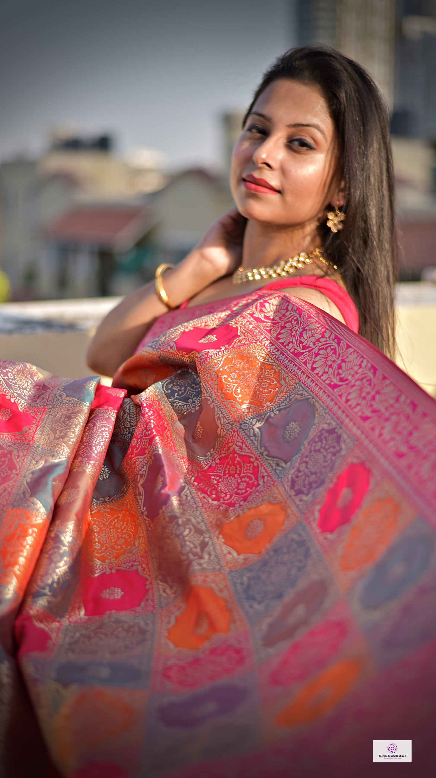 Wedding wear saree pink banarasi silk affordable party wear saree zari work marriage function saree