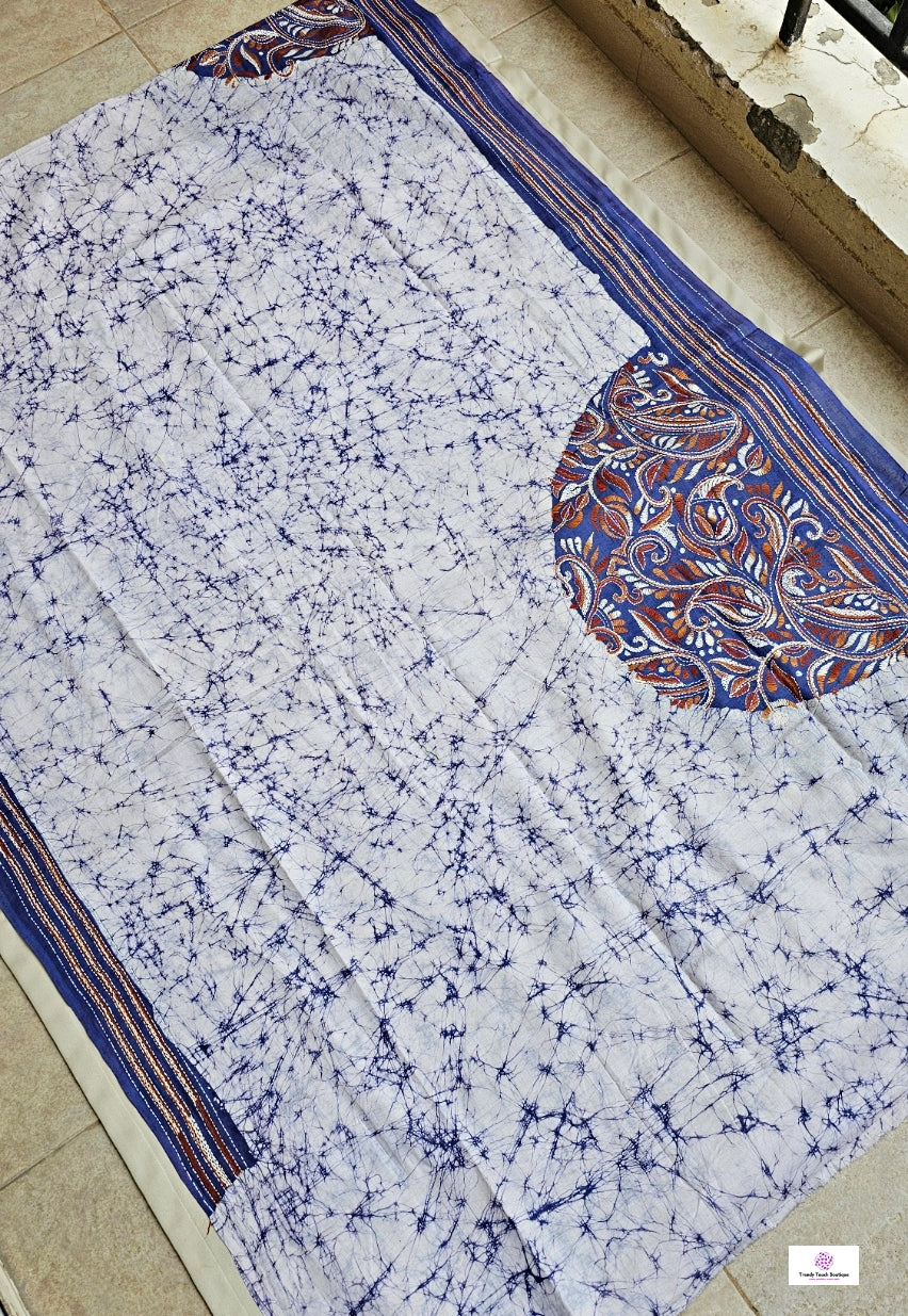ANTARA - KANTHA STITCH BATIK COTTON SAREE