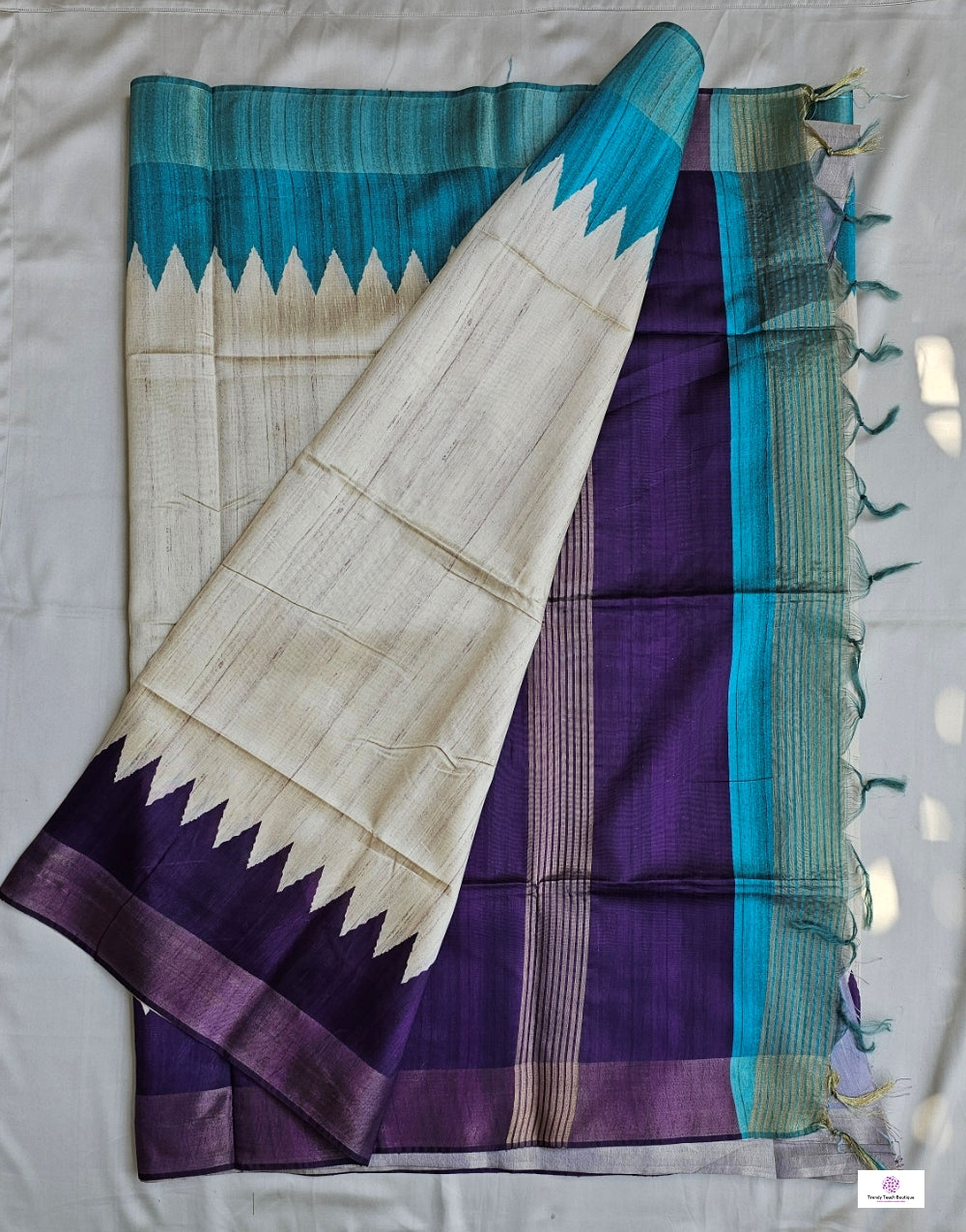 Trina - Ganga-Jamuna Border - Semi Ghicha Silk Saree