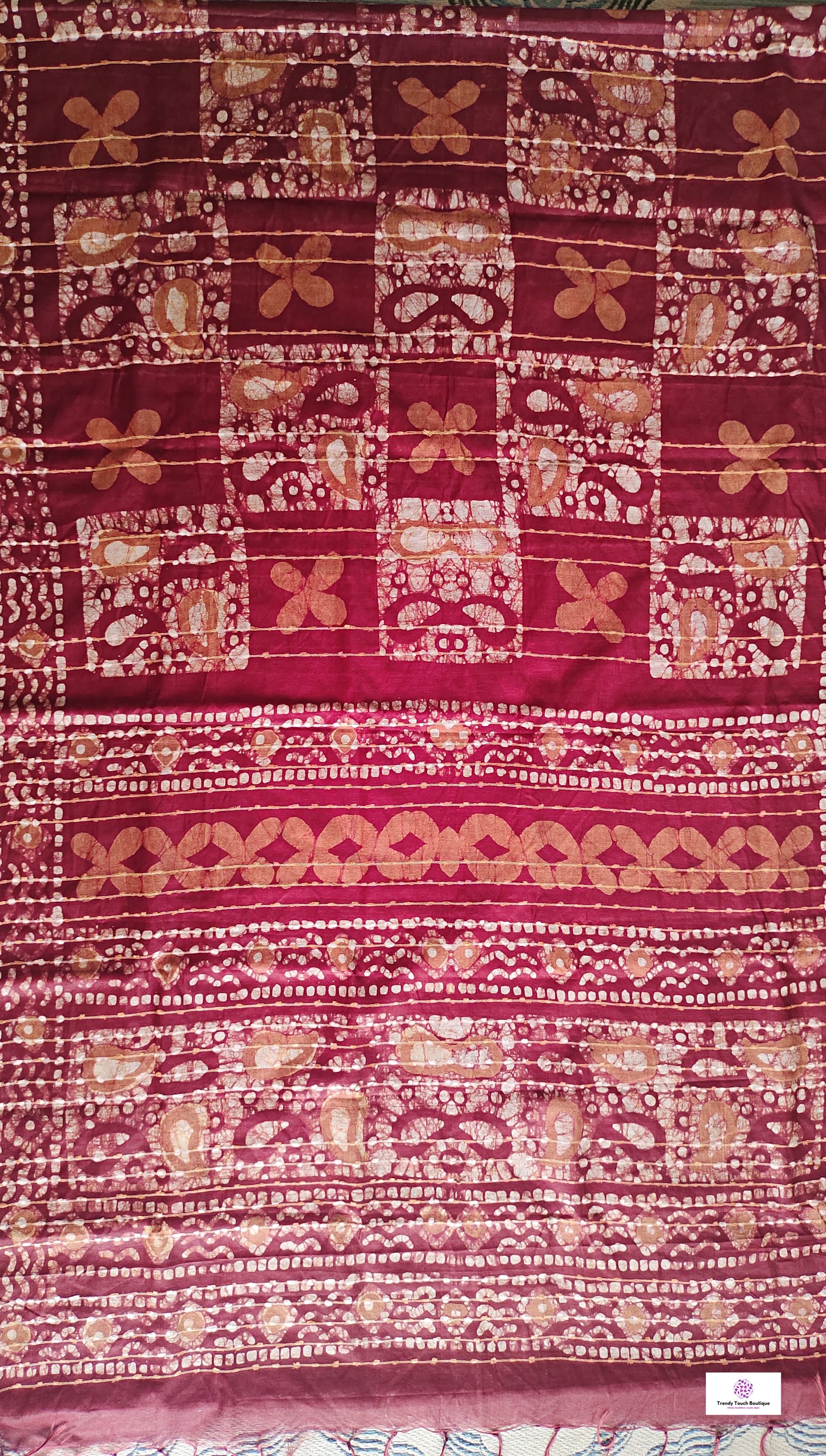maroon lightweight banswara silk saree hand batik work for festive and office wear with blouse piece and best price