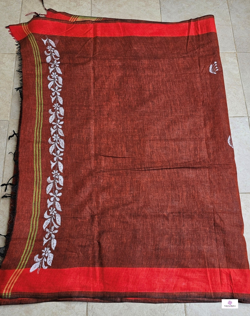 MITTI KA RANG - KANTHA STITCH - COTTON HANDLOOM SAREE