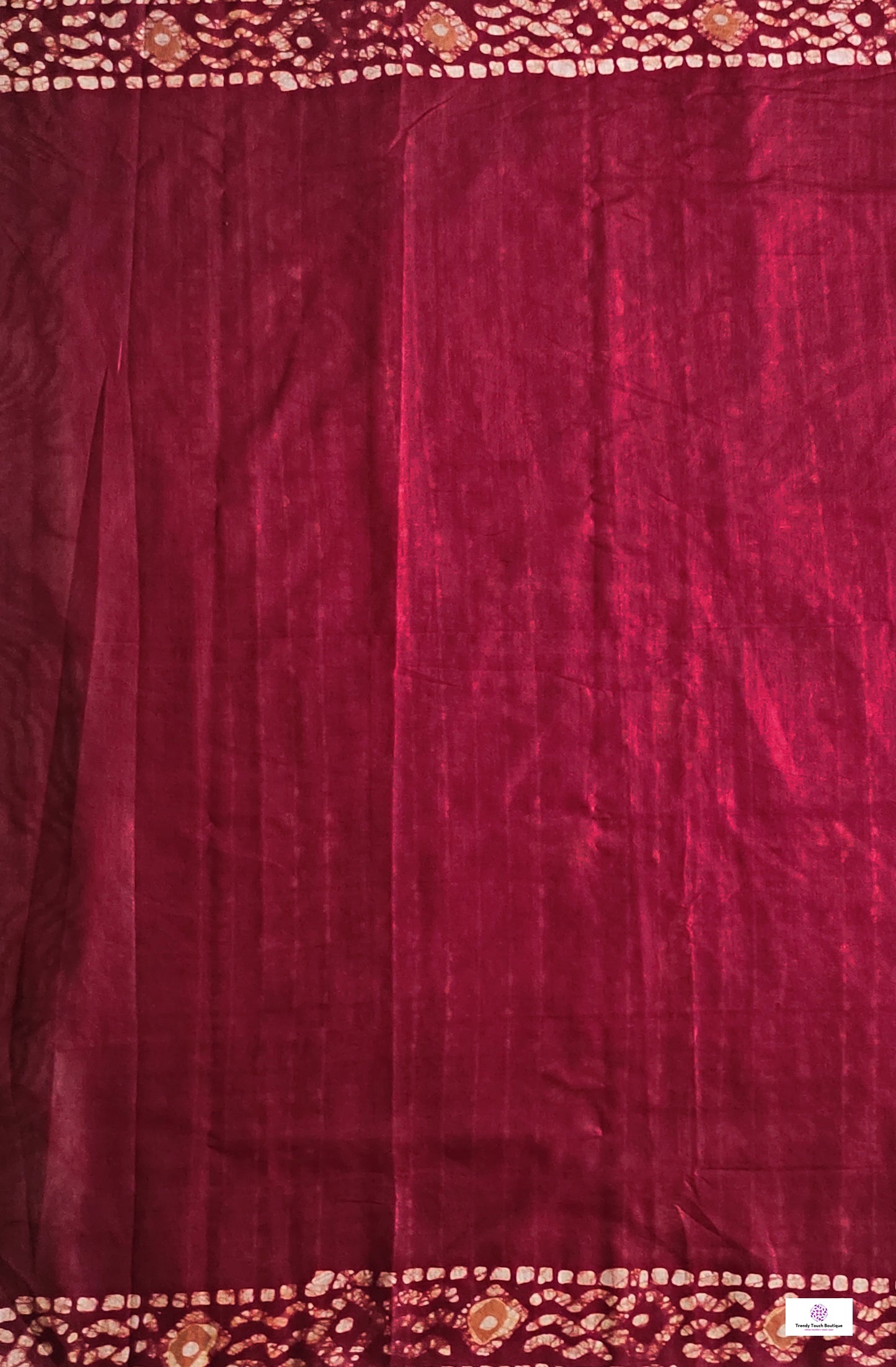 maroon lightweight banswara silk saree hand batik work for festive and office wear with blouse piece and best price