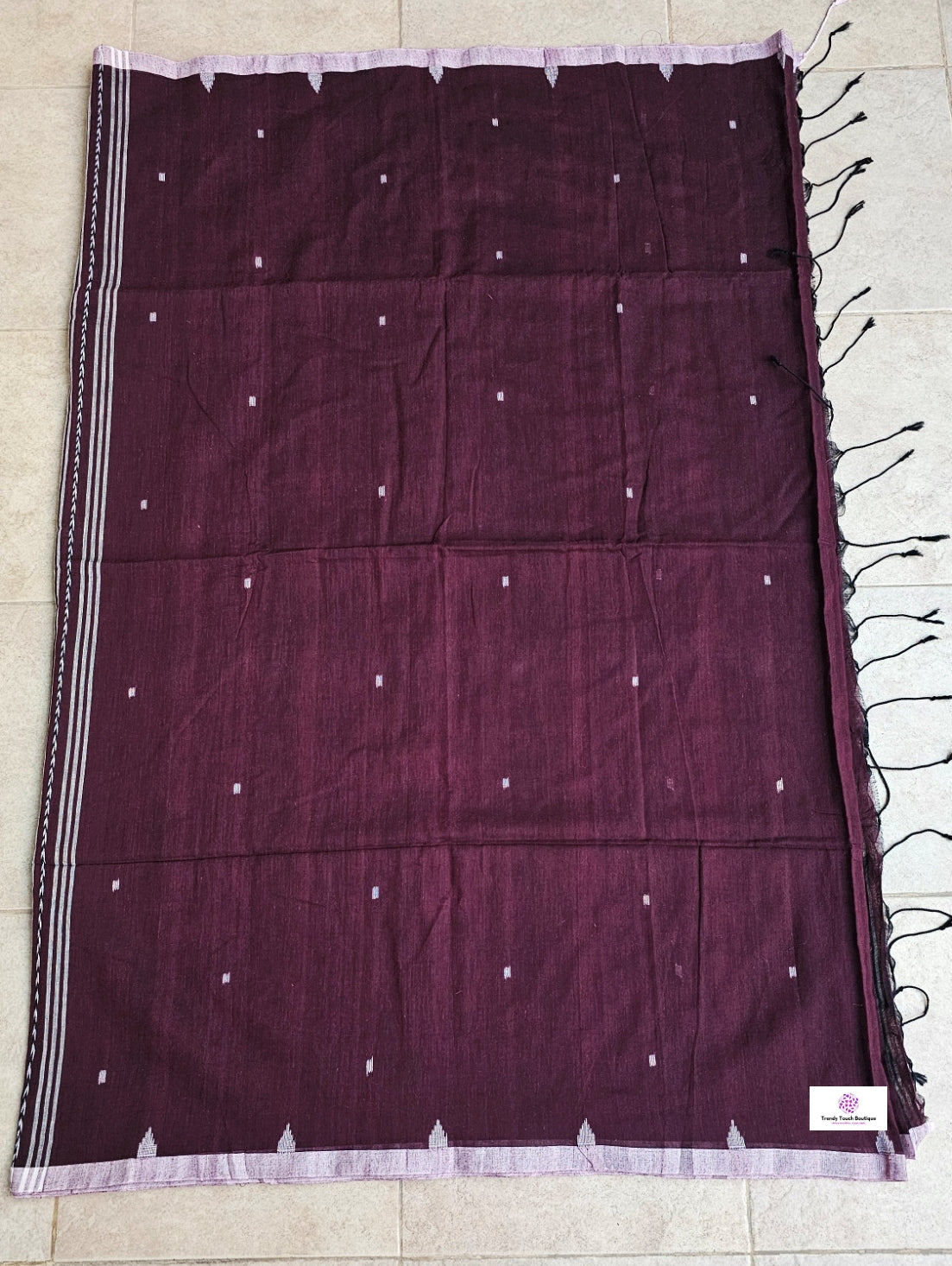 BURGUNDY - BENGAL COTTON HANDLOOM SAREE