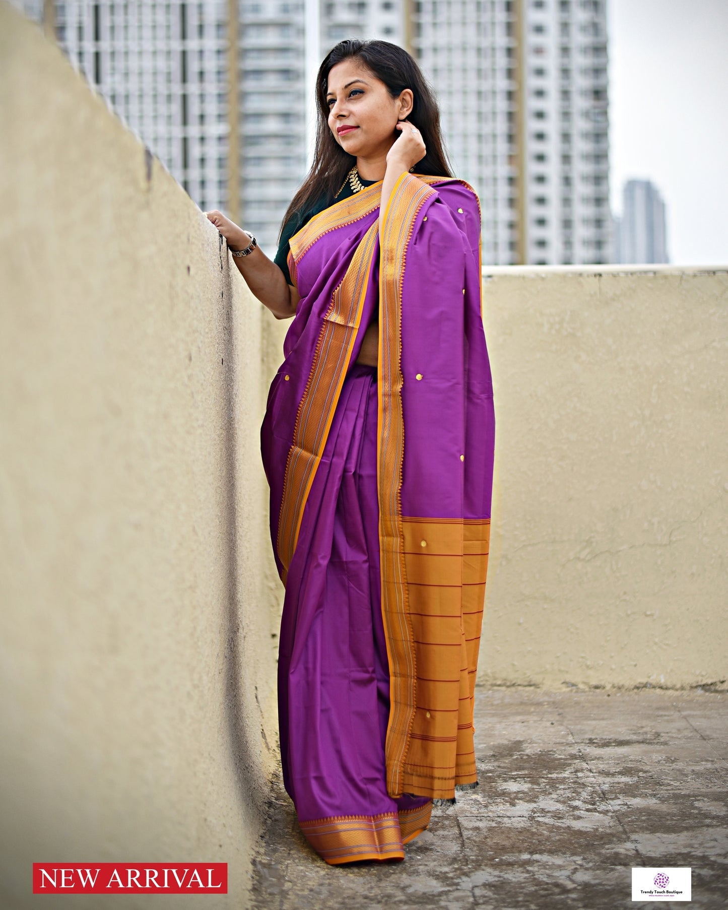Purple Ink - Katan Silk Saree