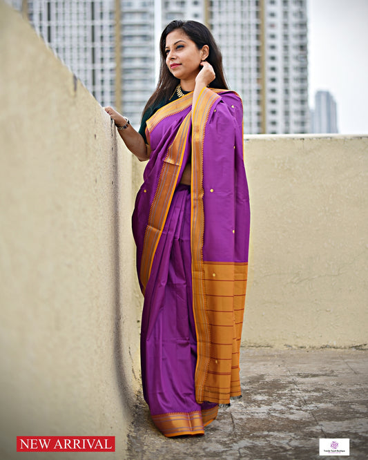 Purple Ink - Katan Silk Saree