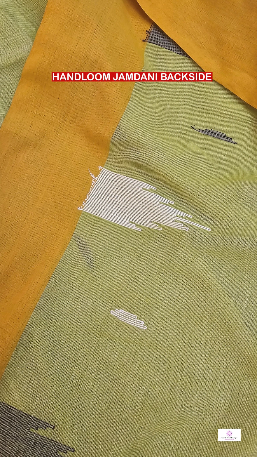 Pista Pesto – Jamdani Handloom - Cotton Saree