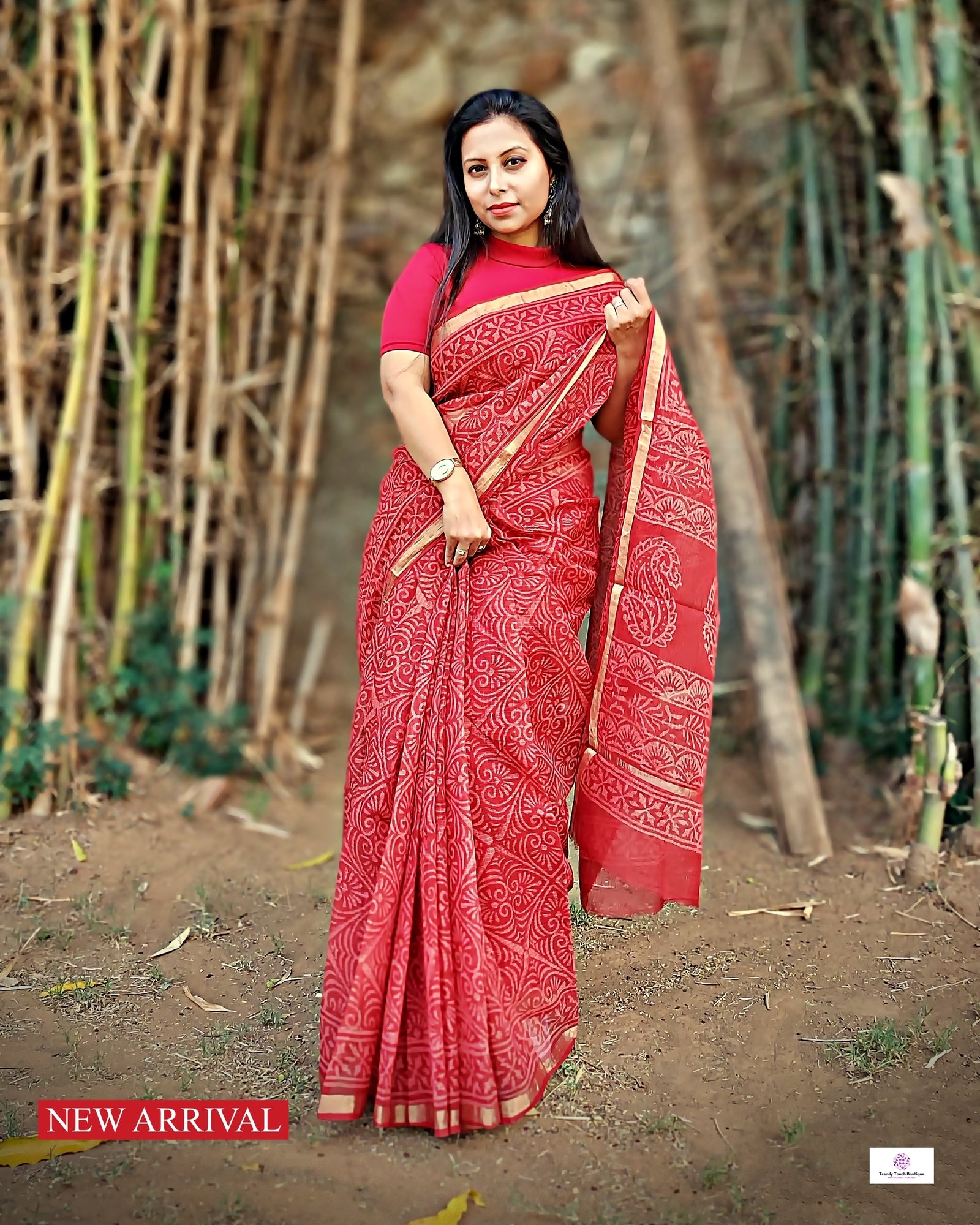 Hand block printed maroon Kota Doria saree with natural dyes, floral and paisley patterns, lightweight and skin-friendly.