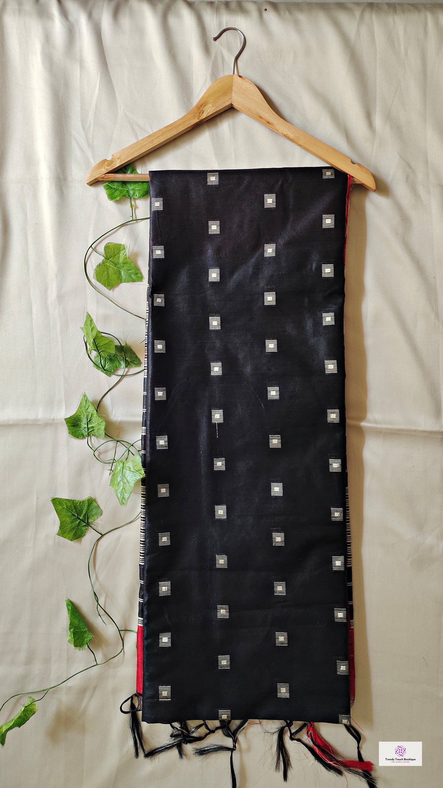 black red silk cotton office wear formal wear sarees check pattern with blouse piece contrast best price online handloom