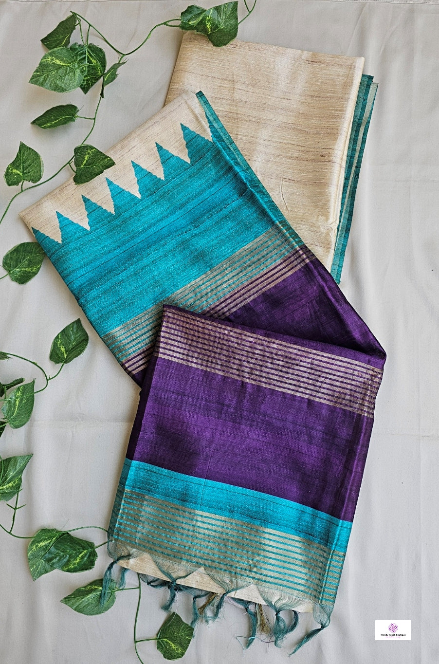 Trina - Ganga-Jamuna Border - Semi Ghicha Silk Saree