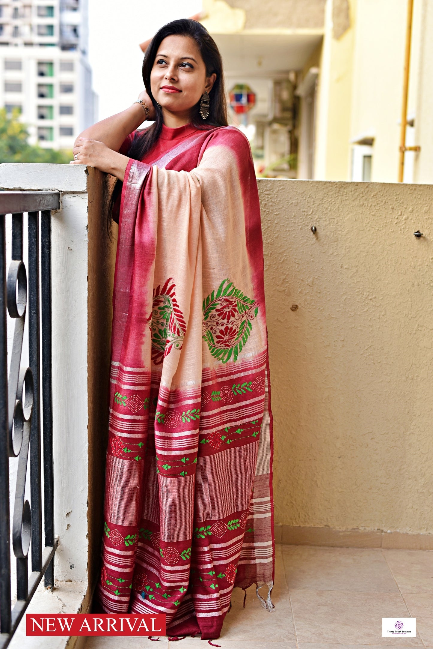 SARAH - KANTHA WORK - HAND TIE & DYE LINEN
