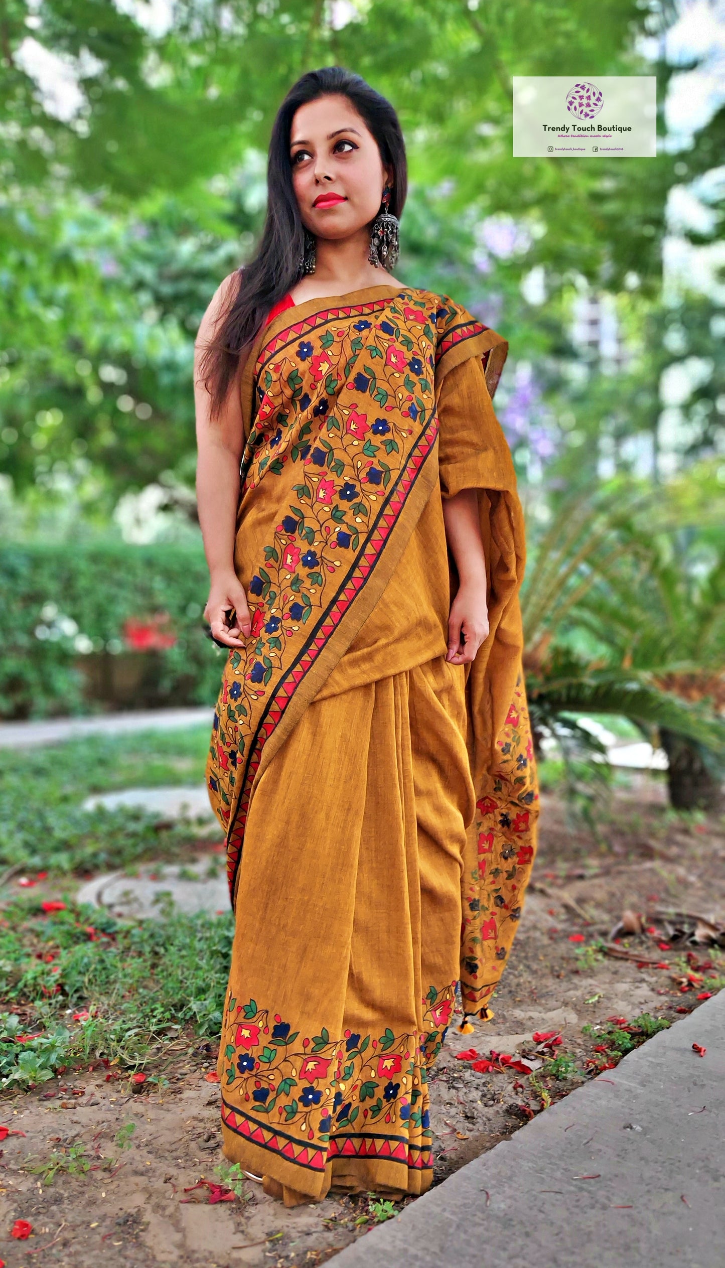 Handpainted Designer Cotton Saree Best price