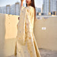 ivory off white jaal work handwoven banarasi silk saree with blouse piece wedding season special party wear bengali saree best price shop online