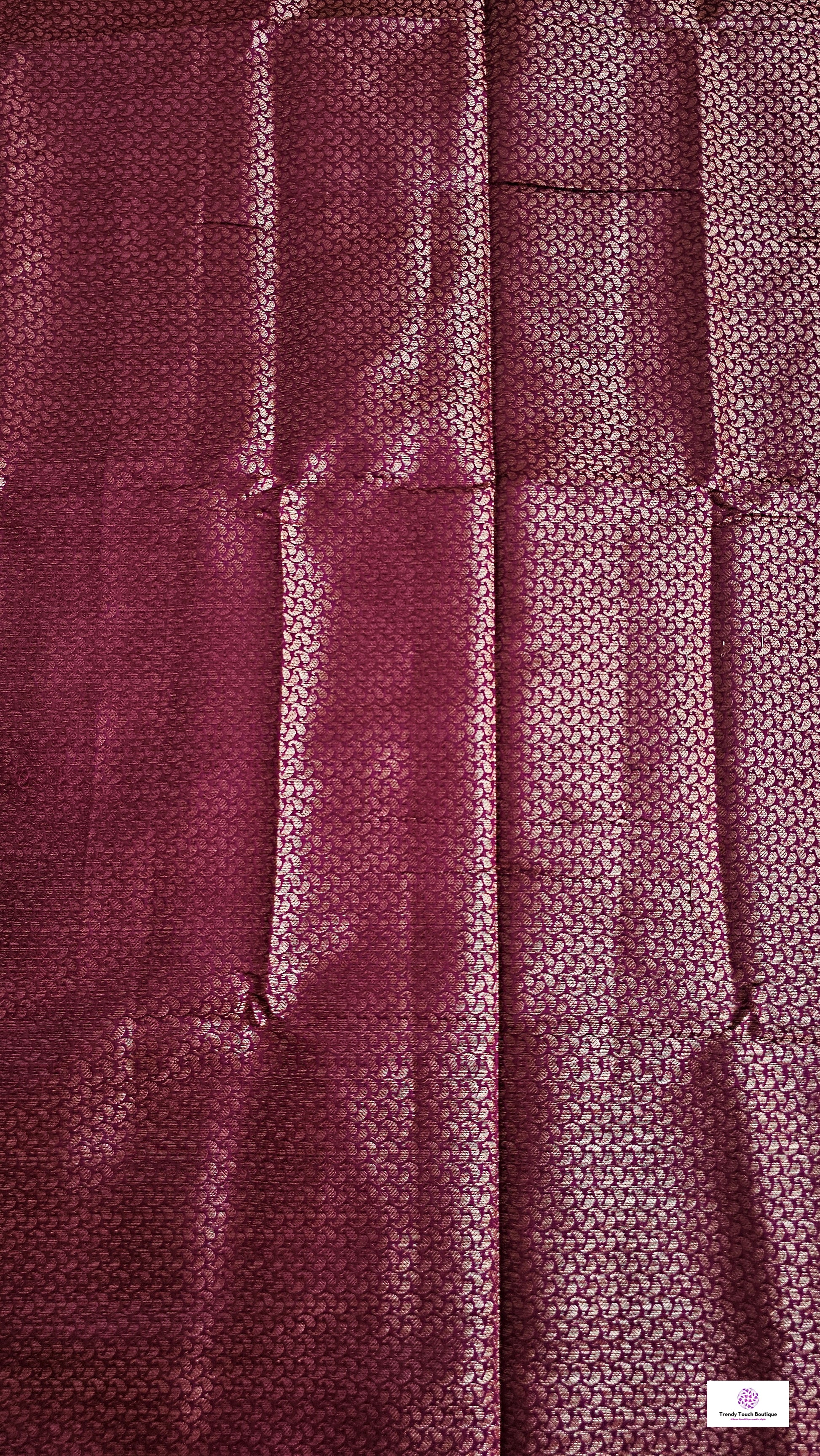 magenta color copper zari work kataan silk for puja and festive ocassion with brocade blouse piece and best price