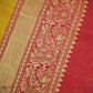 lightweight lichi silk yellow pink saree wedding and marriage celebration haldi ceremony sarees online