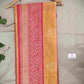 lightweight lichi silk yellow pink saree wedding and marriage celebration haldi ceremony sarees online