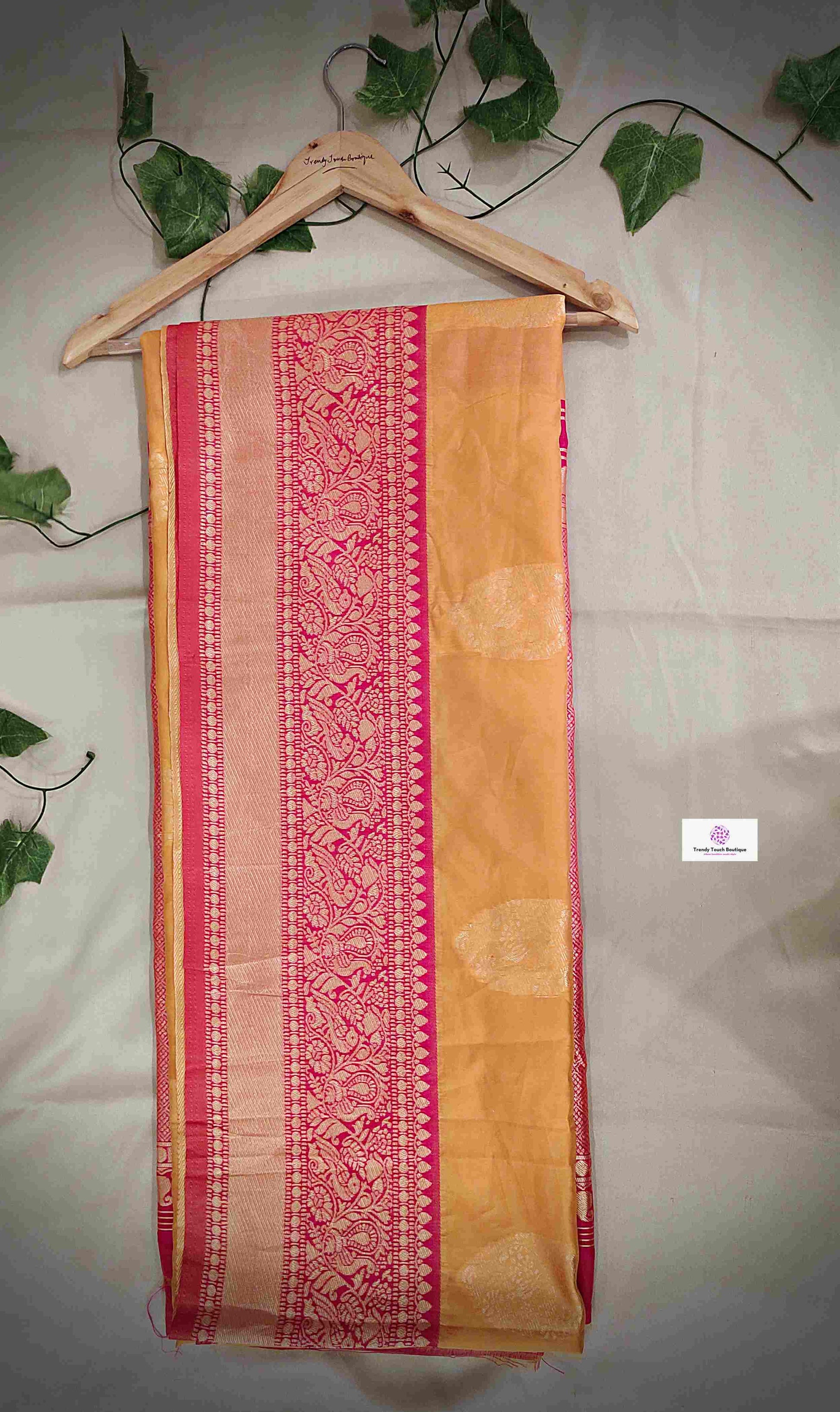 lightweight lichi silk yellow pink saree wedding and marriage celebration haldi ceremony sarees online