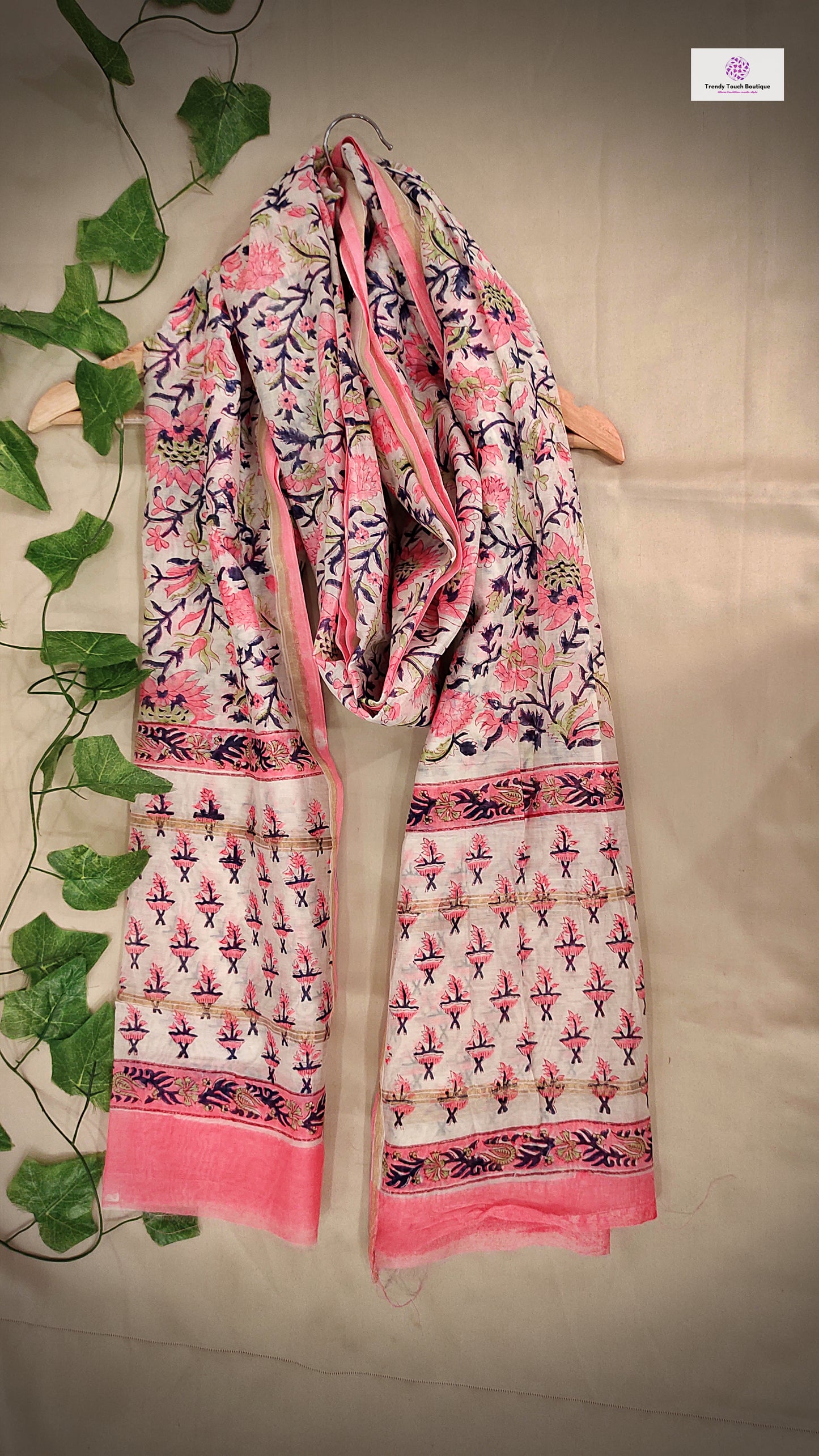 ONLY FOR YOU - HANDBLOCKPRINT - CHANDERI SILK DUPATTA