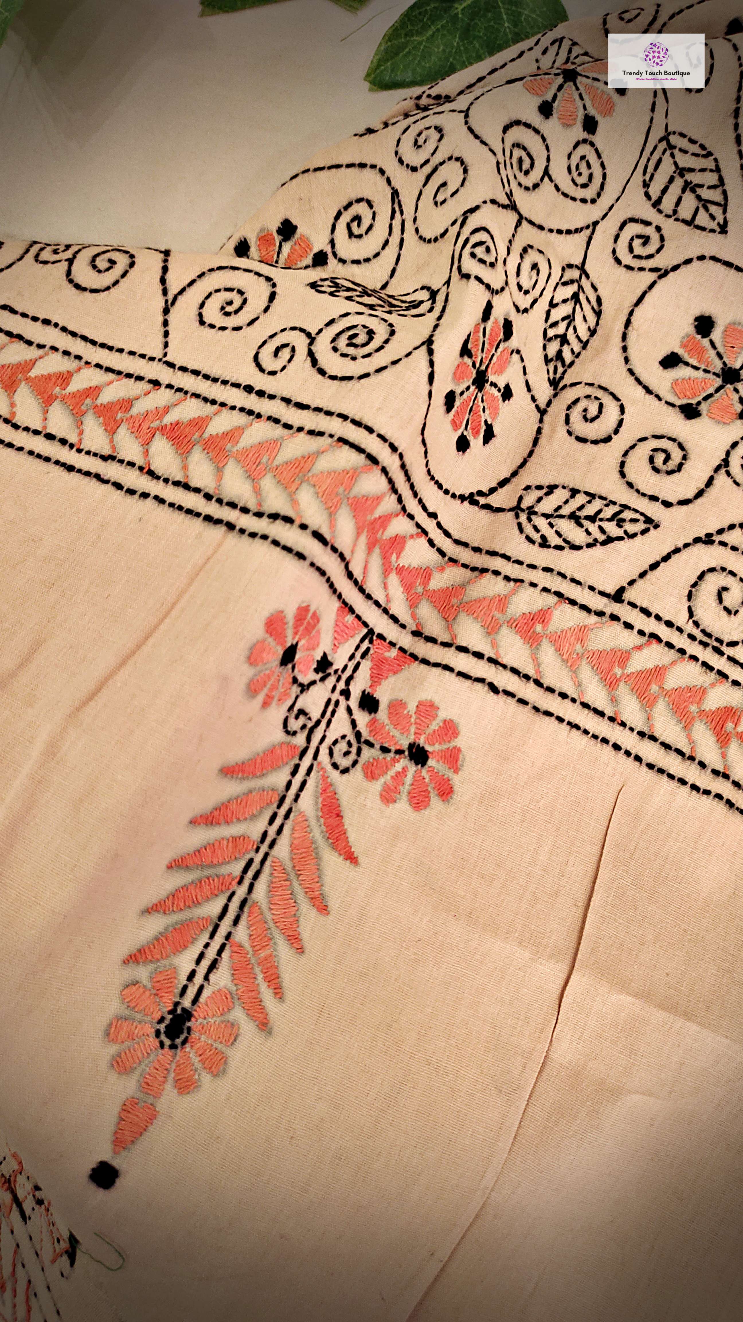 Shop Now: Elegant Black Kurta Set | Kantha Embroidery | Comfortable Style |  Pure Cotton Fabric – Bridzy Lifestyle Private Limited