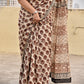handblock printed mulcotton bagru pattern beige red black small prints best summer fabric for office and casual styling best price with blouse piece