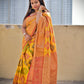 BINODINI - SOFT SILK SAREE (YELLOW & ORANGE & RED)