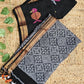 BIRDY - LINEN JAMDANI HANDLOOM SAREE (BLACK)
