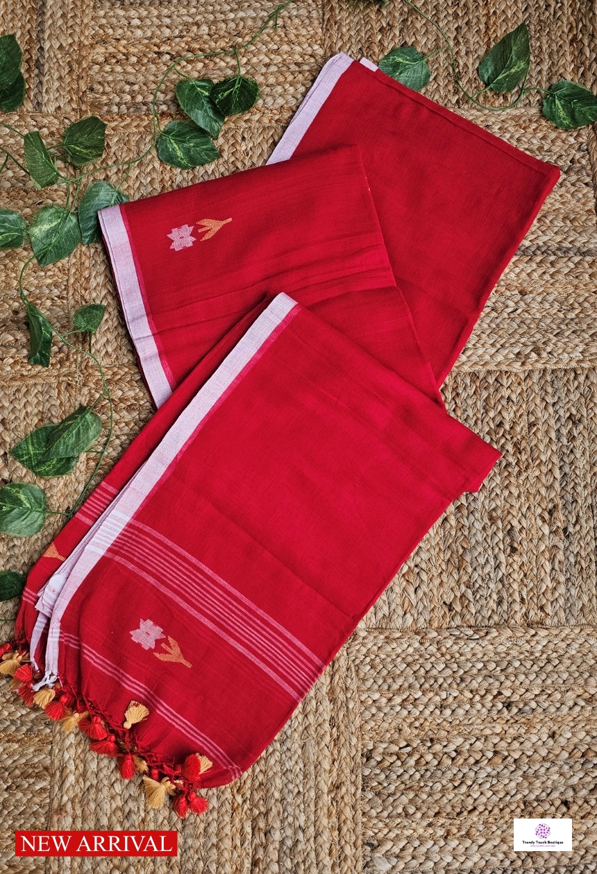 LOVE - BENGAL HANDLOOM MULCOTTON JAMDANI SAREE