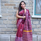 MAROON PLUNGE - KANTHA STITCH - KHESH COTTON SAREE