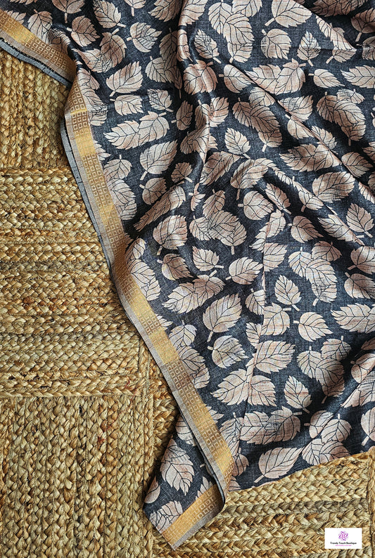 Leafy Affair - Semi Tussar Silk Saree
