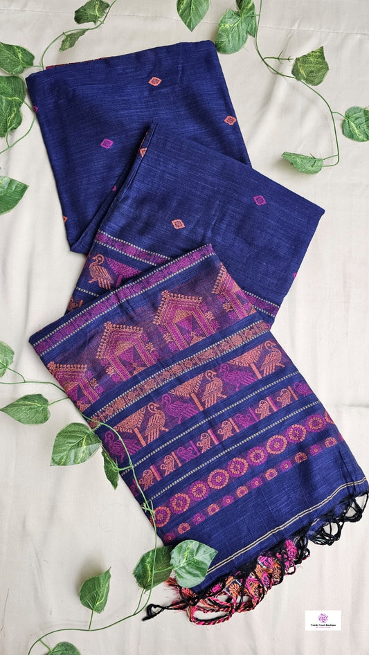 Neel Kutir - Bengal Handloom - Cotton Saree