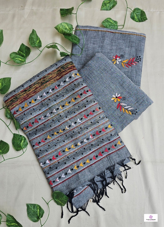 Badal - Kantha Work - Khesh Cotton Saree