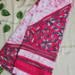 Pink Lily - Kantha Work & Hand Batik - Cotton Saree