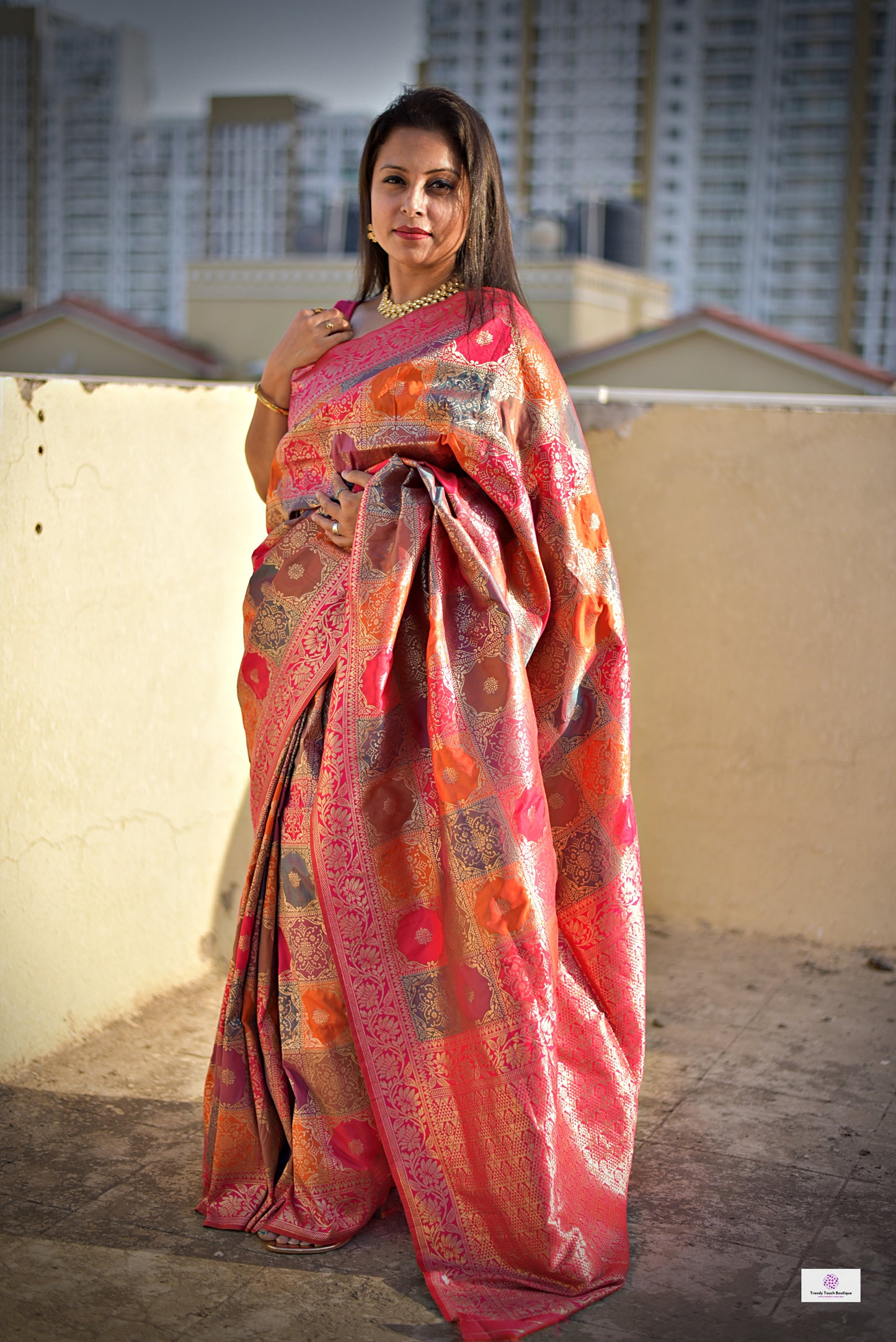 Wedding and bridal function wear saree pink banarasi silk affordable party wear saree zari work rangkat marriage function saree