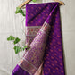 Kanjivaram styled violet color with copper zari work party wear special occasion saree for wedding function or bridal gift