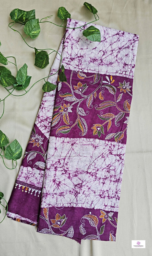 MEHER - KANTHA STITCH BATIK COTTON SAREE