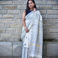 white black kantha work khesh cotton handloom saree for office and festive wear special ocassion with blouse piece and best price